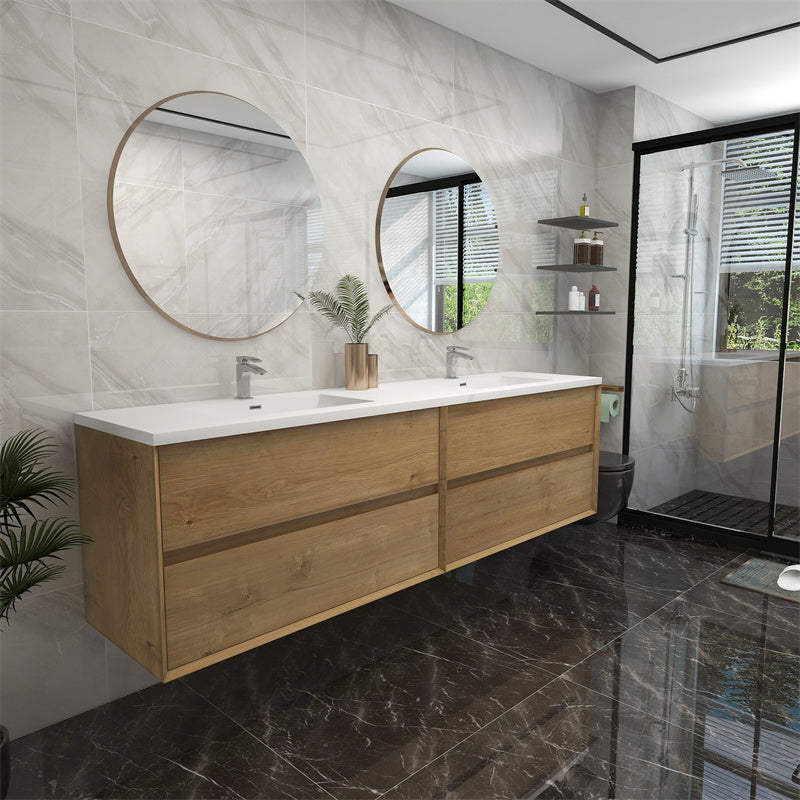 Pacifica Floating Vanity in White Oak (24-84 inches)