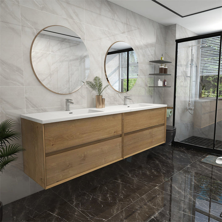 Pacifica Floating Vanity in White Oak (24-84 inches)