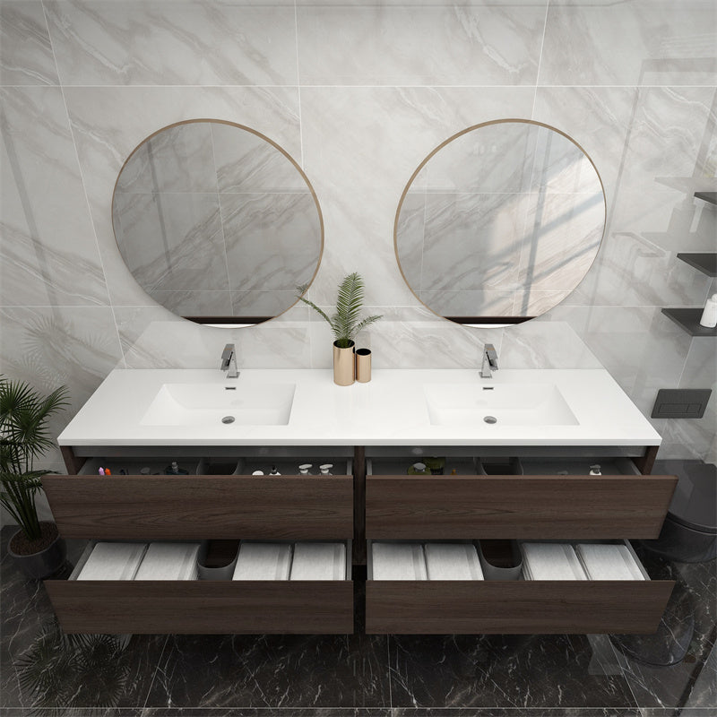 Pacifica Floating Vanity in Red Oak (24-84 inches)