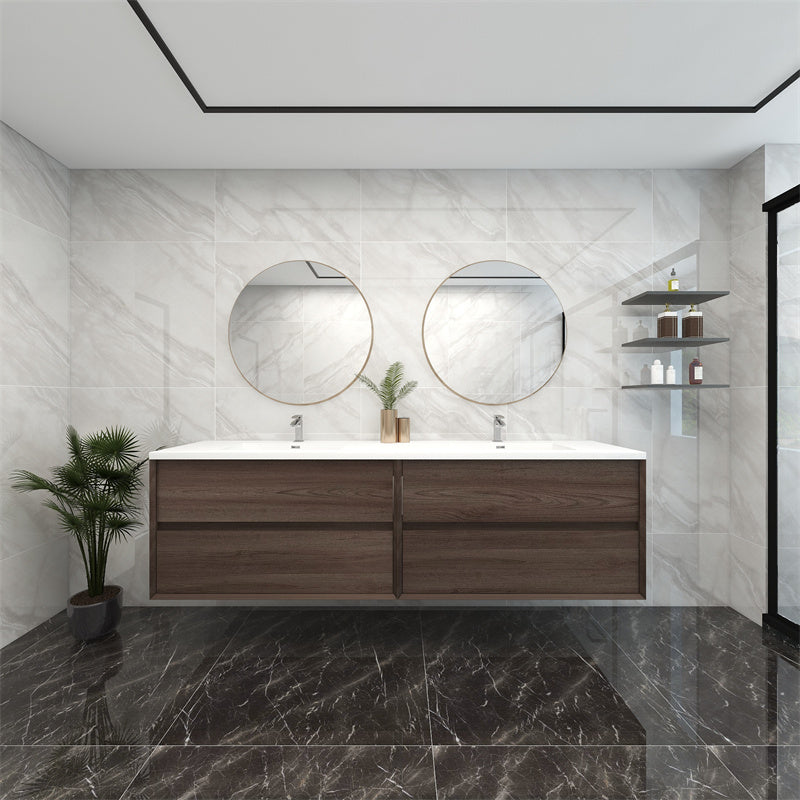 Pacifica Floating Vanity in Red Oak (24-84 inches)