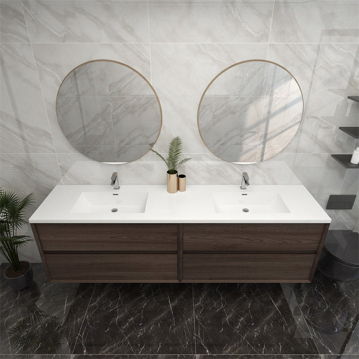 Pacifica Floating Vanity in Red Oak (24-84 inches)