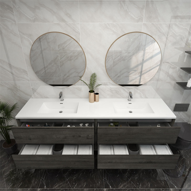Pacifica Floating Vanity in Smoke Oak (24-84 inches)