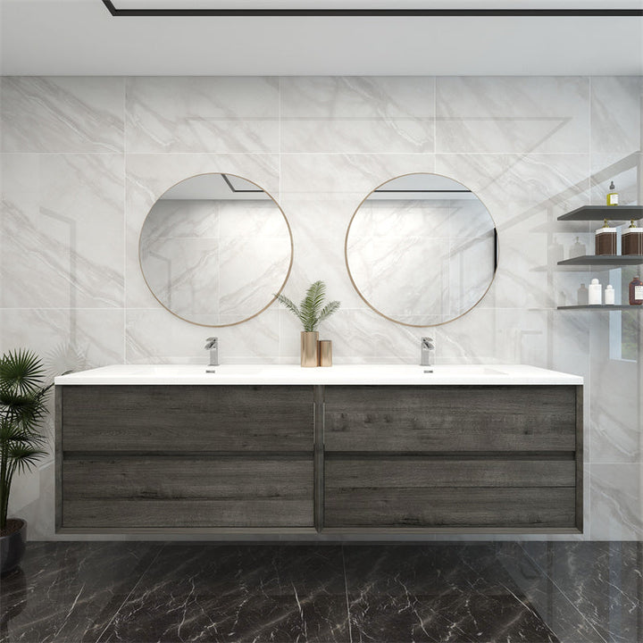 Pacifica Floating Vanity in Smoke Oak (24-84 inches)