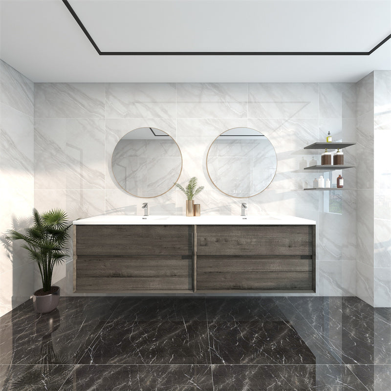 Pacifica Floating Vanity in Smoke Oak (24-84 inches)