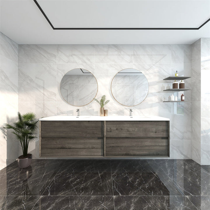 Pacifica Floating Vanity in Smoke Oak (24-84 inches)
