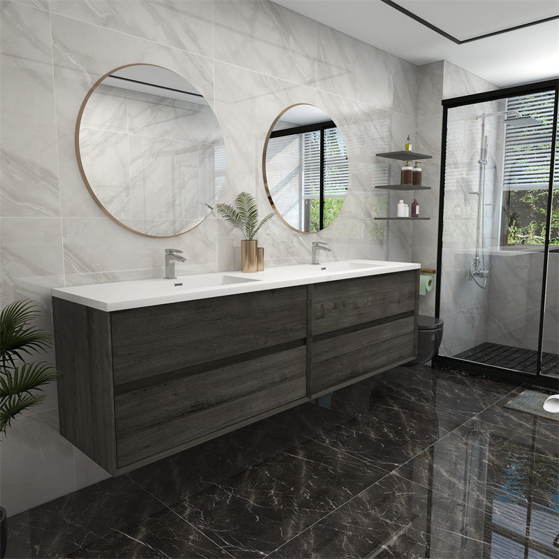Pacifica Floating Vanity in Smoke Oak (24-84 inches)