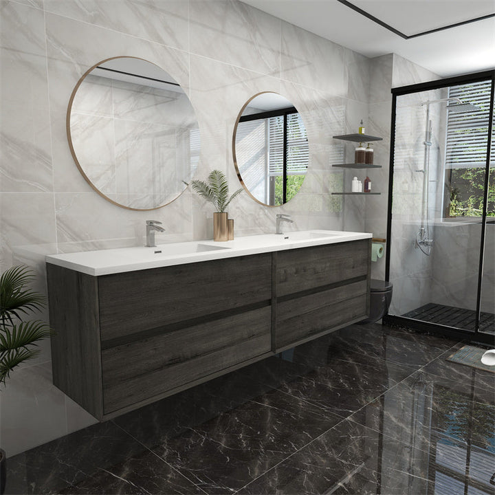 Pacifica Floating Vanity in Smoke Oak (24-84 inches)