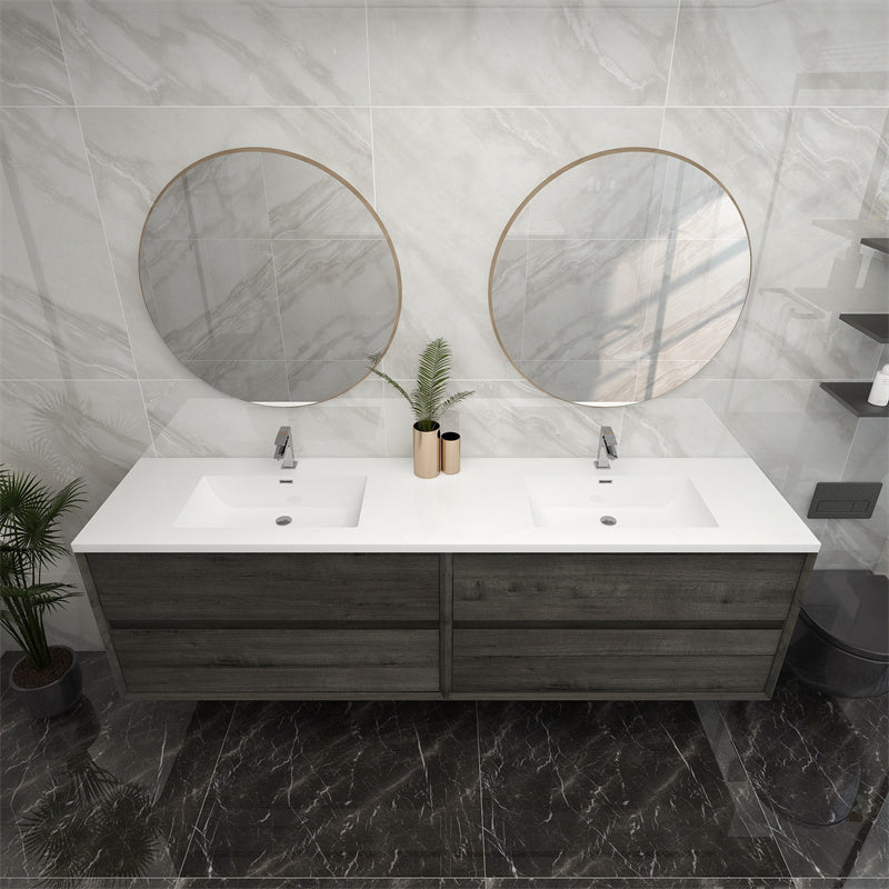 Pacifica Floating Vanity in Smoke Oak (24-84 inches)