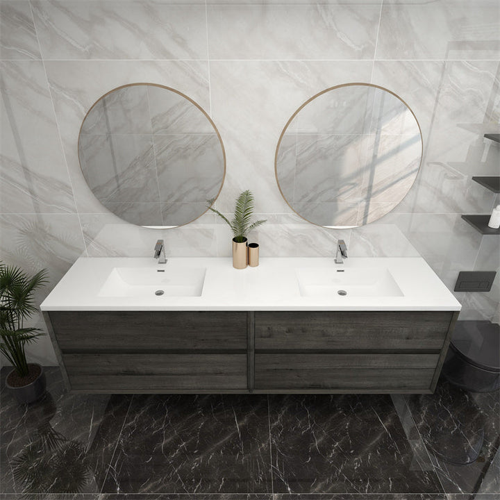 Pacifica Floating Vanity in Smoke Oak (24-84 inches)