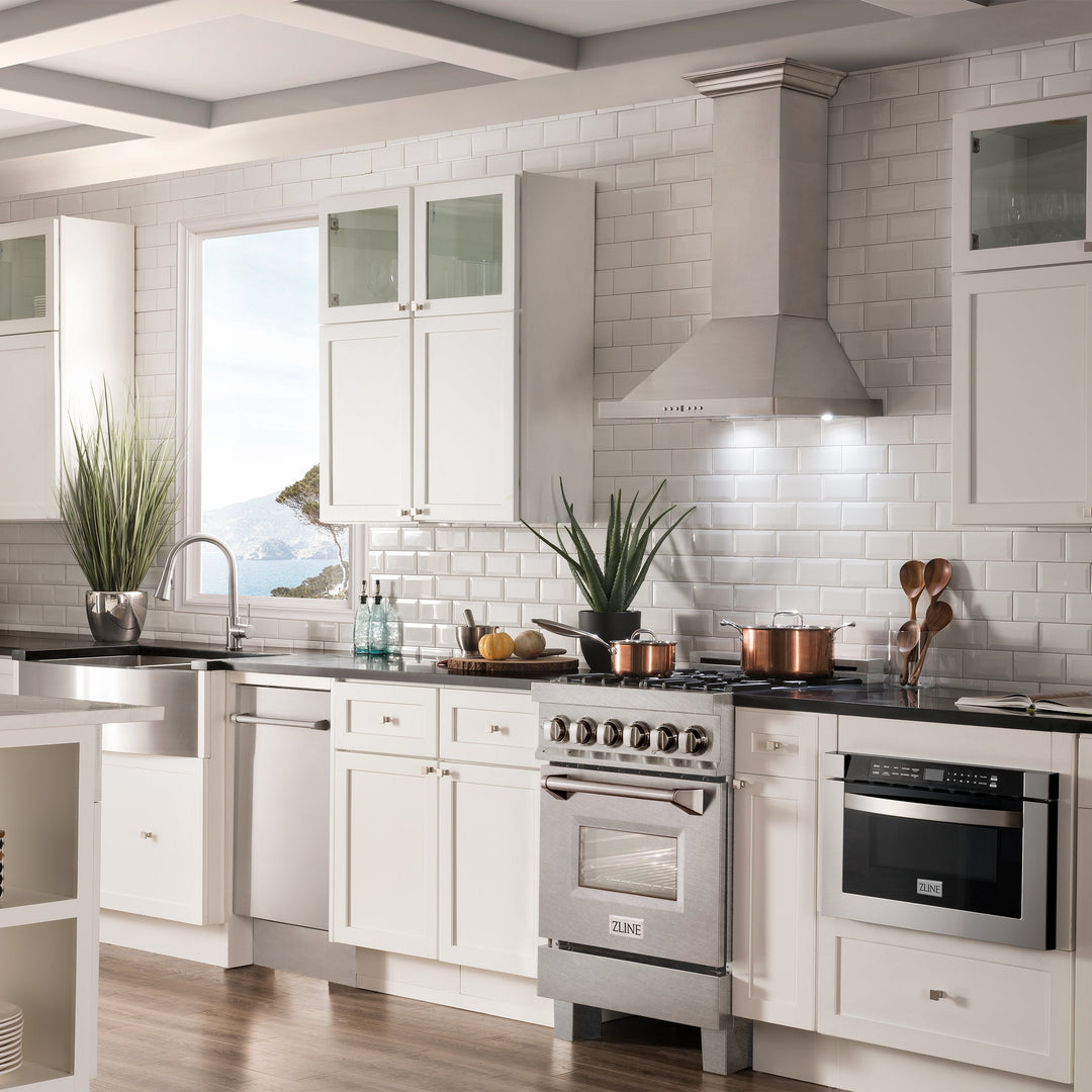 ZLINE 24" 2.8 cu. ft. Range with Gas Stove and Gas Oven in DuraSnow® Stainless Steel (RGS-24)