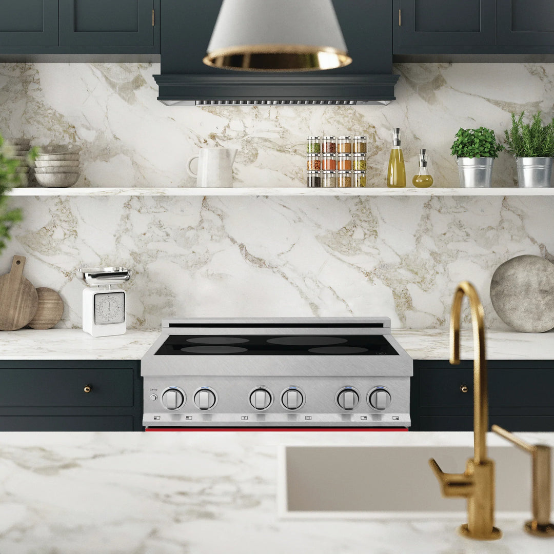 ZLINE 30" 4.0 cu. ft. Induction Range in DuraSnow with a 4 Element Stove and Electric Oven (RAINDS-30)