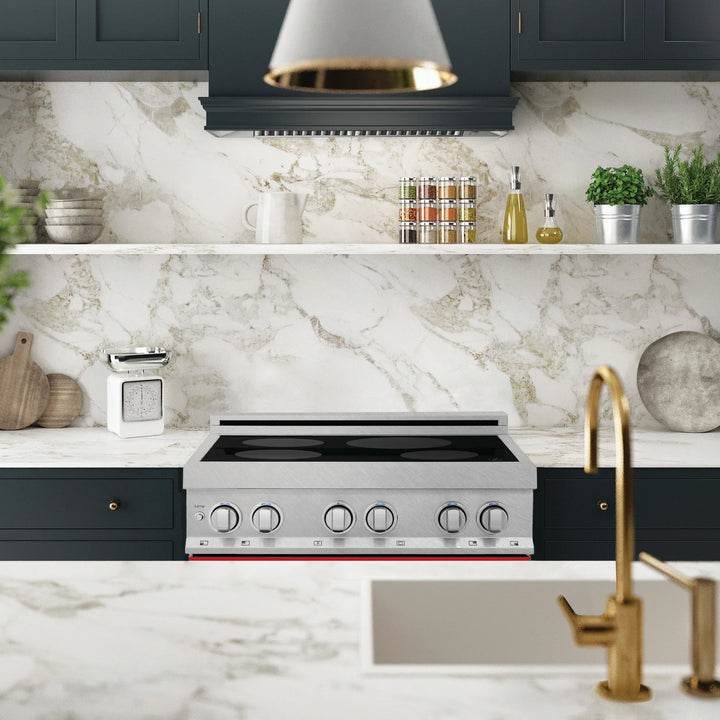 ZLINE 30" 4.0 cu. ft. Induction Range in DuraSnow with a 4 Element Stove and Electric Oven (RAINDS-30)