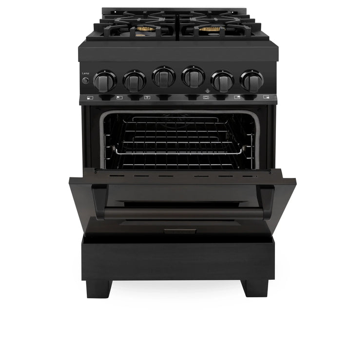 ZLINE 24" 2.8 cu. ft. Range with Gas Stove and Gas Oven in Black Stainless Steel (RGB-24)