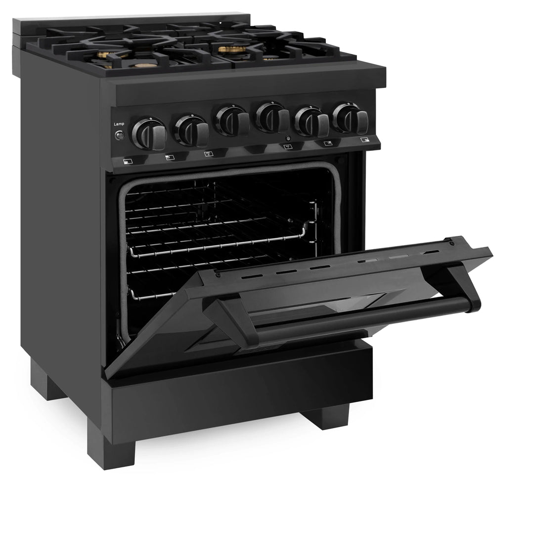 ZLINE 24" 2.8 cu. ft. Range with Gas Stove and Gas Oven in Black Stainless Steel (RGB-24)