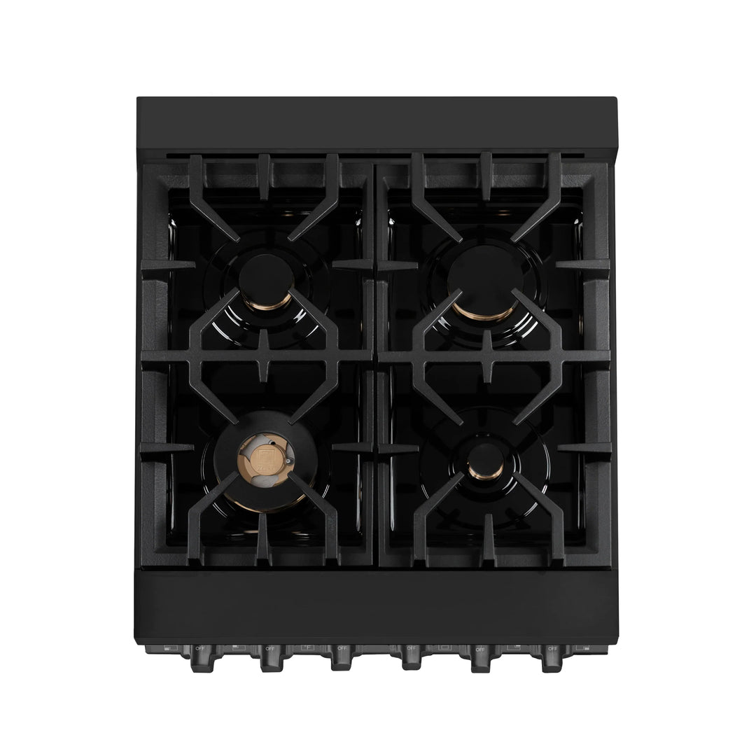 ZLINE 24" 2.8 cu. ft. Range with Gas Stove and Gas Oven in Black Stainless Steel (RGB-24)