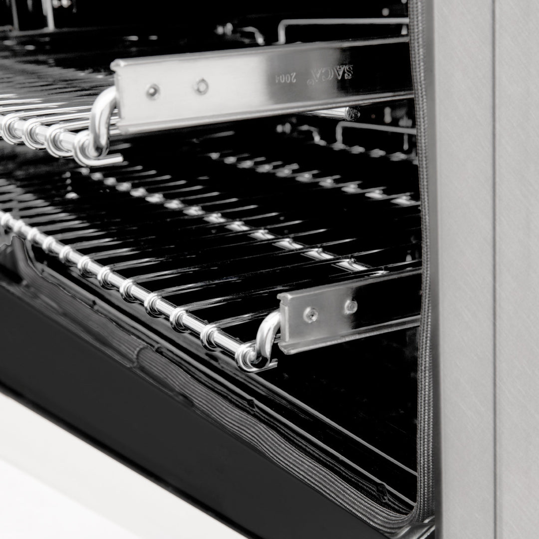 ZLINE 24" 2.8 cu. ft. Dual Fuel Range with Gas Stove and Electric Oven in Fingerprint Resistant Stainless Steel and White Matte Door (RAS-WM-24)