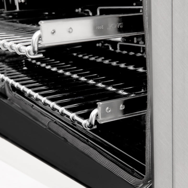 ZLINE 24" 2.8 cu. ft. Dual Fuel Range with Gas Stove and Electric Oven in Fingerprint Resistant Stainless Steel and White Matte Door (RAS-WM-24)