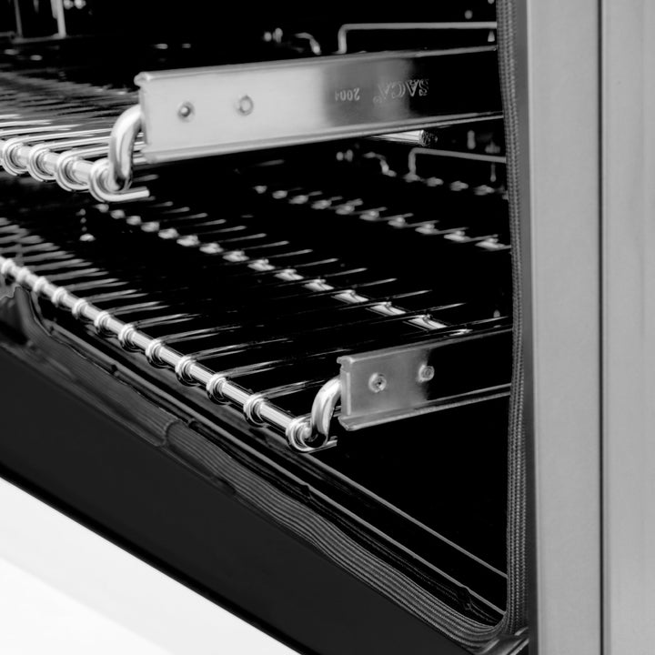 ZLINE 30" 4.0 cu. ft. Dual Fuel Range with Gas Stove and Electric Oven in Stainless Steel with White Matte Door and Accents (RAZ-WM-30-MB)