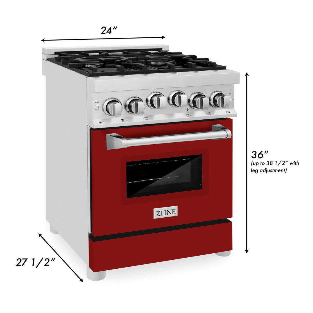ZLINE 24" 2.8 cu. ft. Range with Gas Stove and Gas Oven in Stainless Steel (RG24)