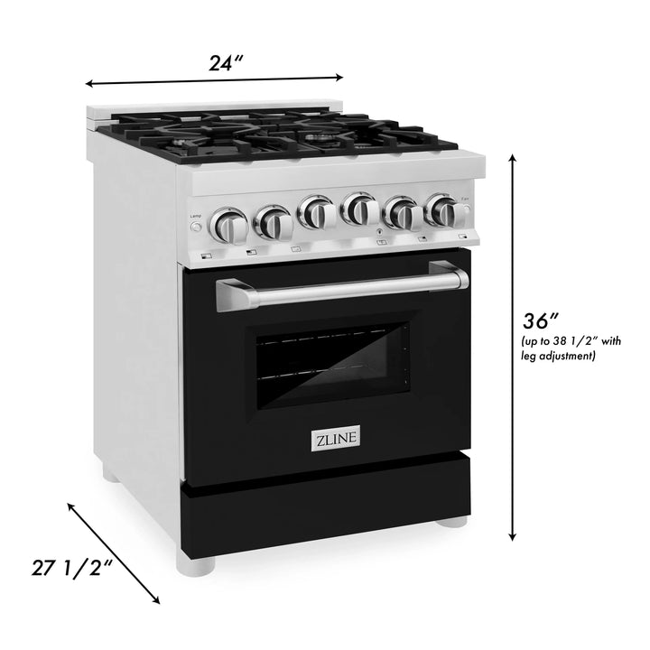 ZLINE 24" 2.8 cu. ft. Range with Gas Stove and Gas Oven in Stainless Steel (RG24)