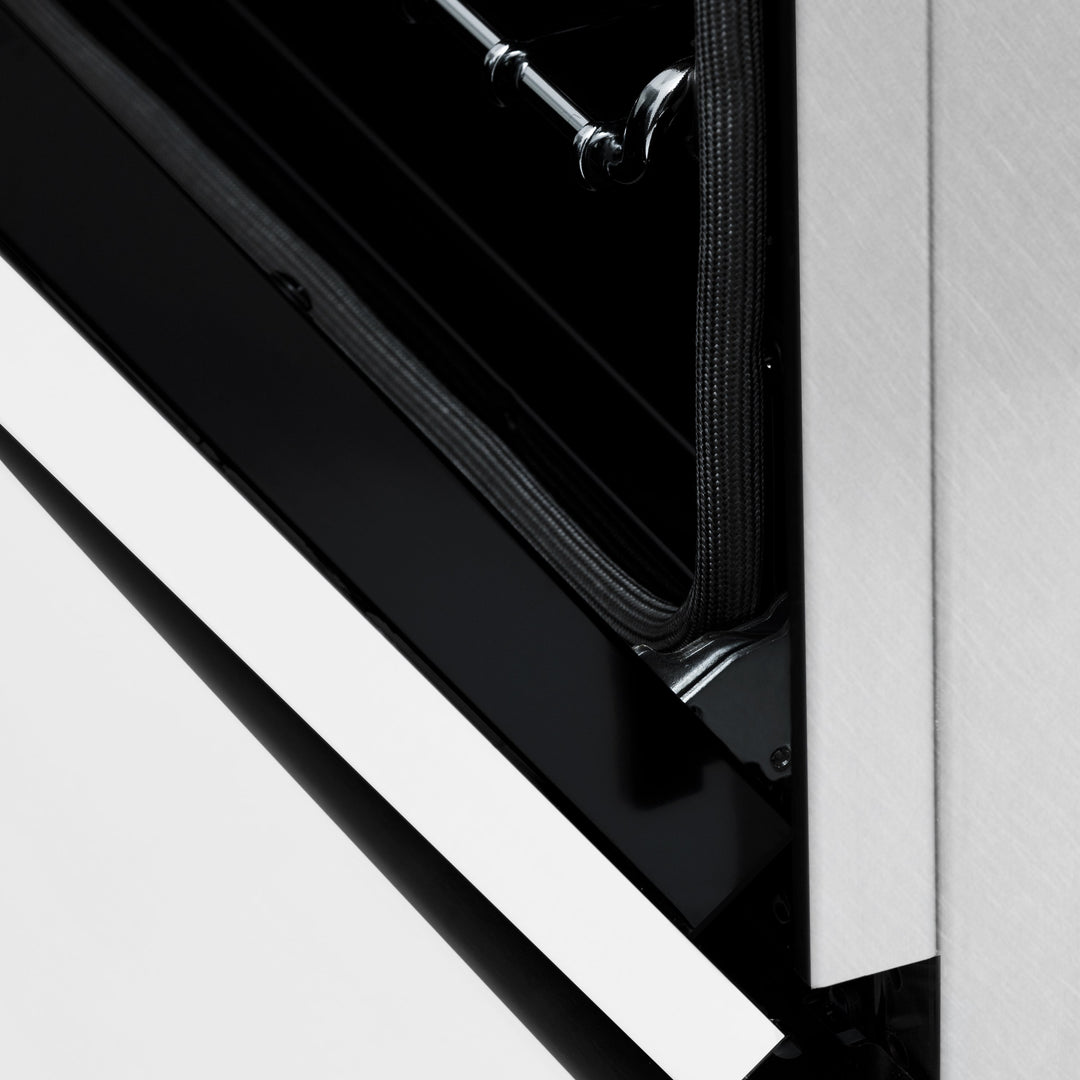 ZLINE 24" 2.8 cu. ft. Dual Fuel Range with Gas Stove and Electric Oven in Fingerprint Resistant Stainless Steel and White Matte Door (RAS-WM-24)