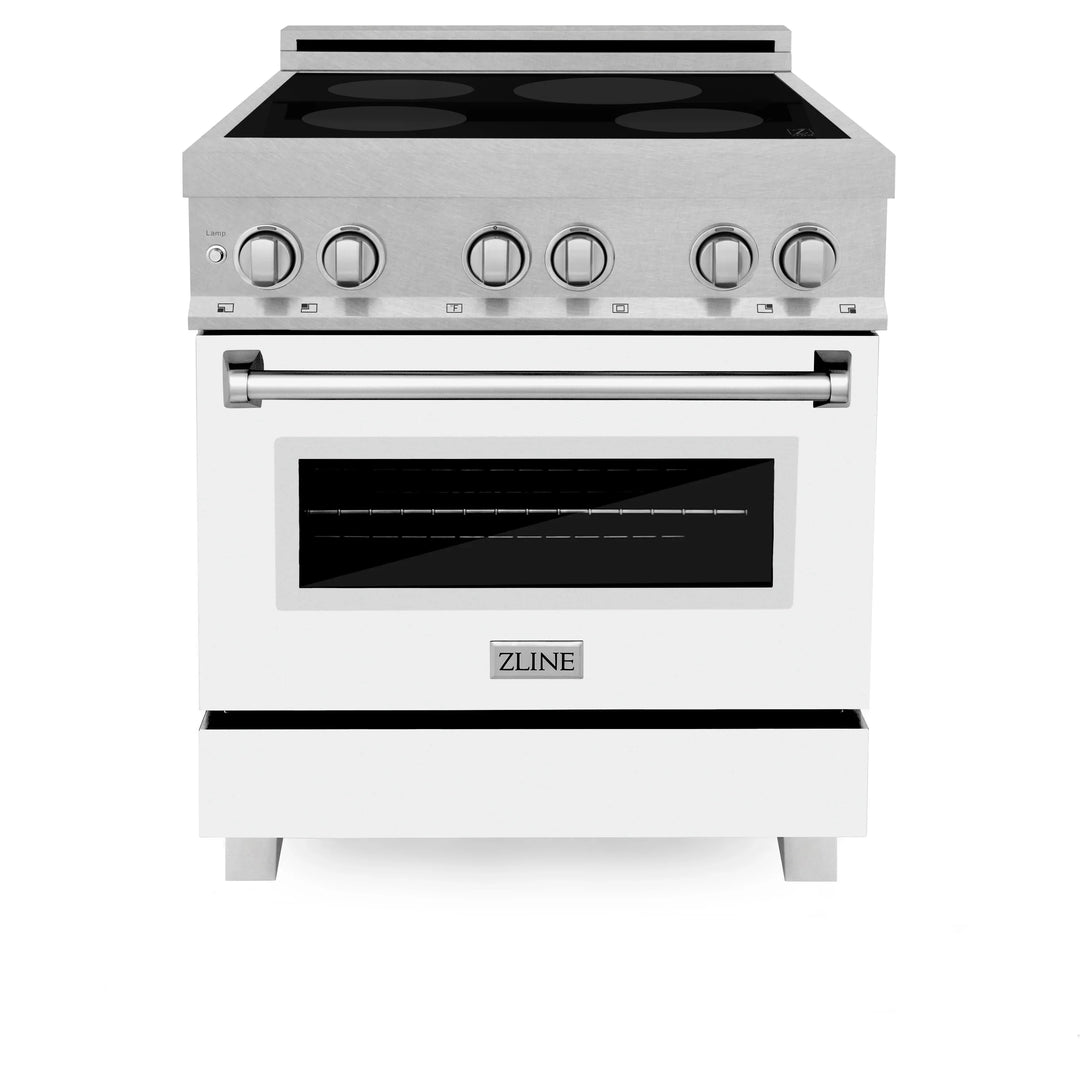 ZLINE 30" 4.0 cu. ft. Induction Range in DuraSnow with a 4 Element Stove and Electric Oven (RAINDS-30)