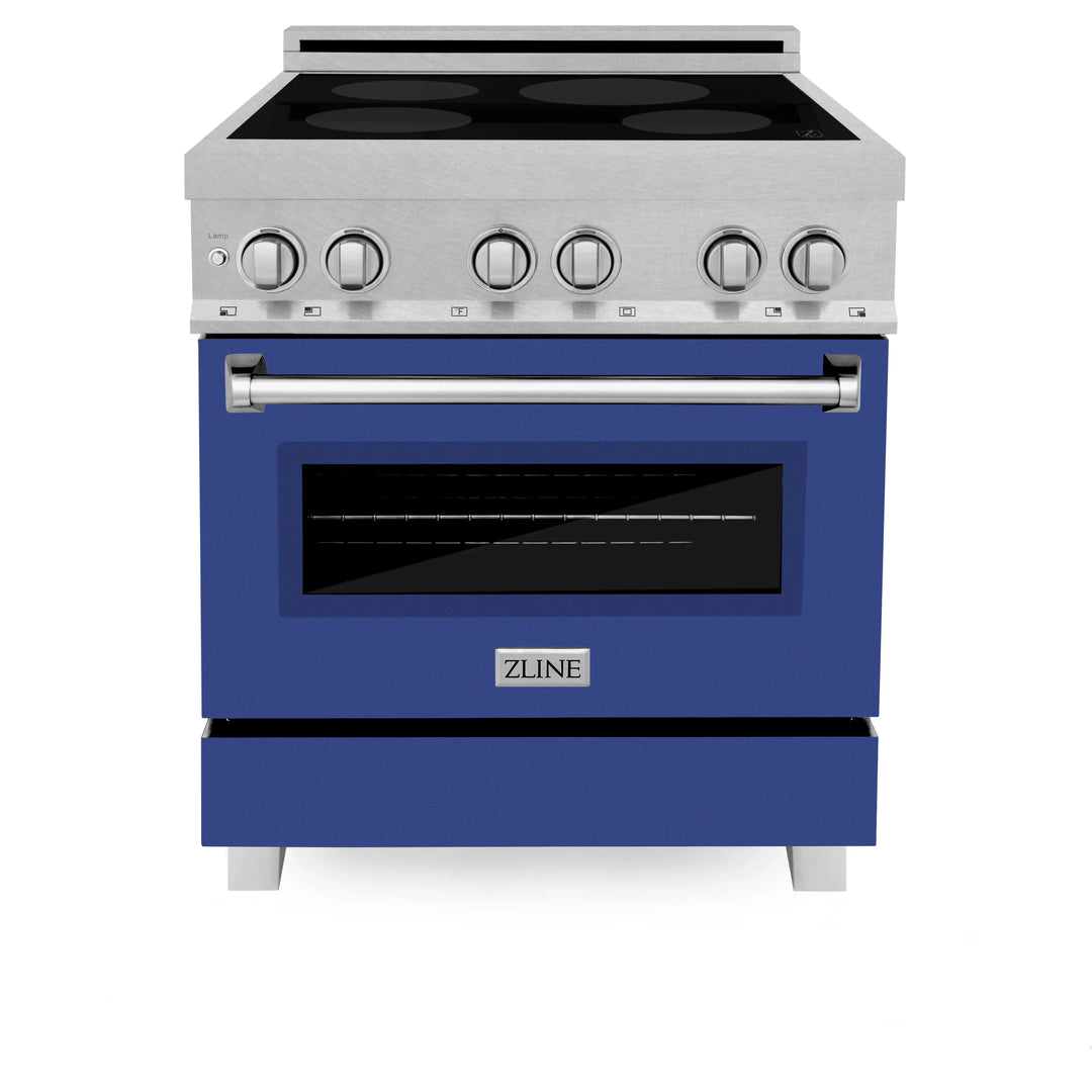 ZLINE 30" 4.0 cu. ft. Induction Range in DuraSnow with a 4 Element Stove and Electric Oven (RAINDS-30)