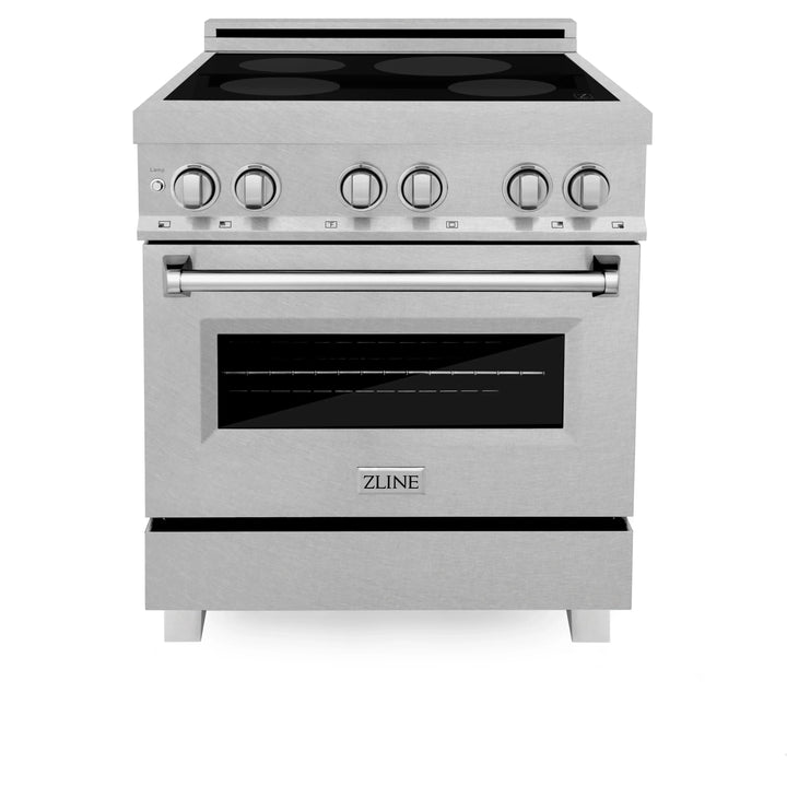 ZLINE 30" 4.0 cu. ft. Induction Range in DuraSnow with a 4 Element Stove and Electric Oven (RAINDS-30)