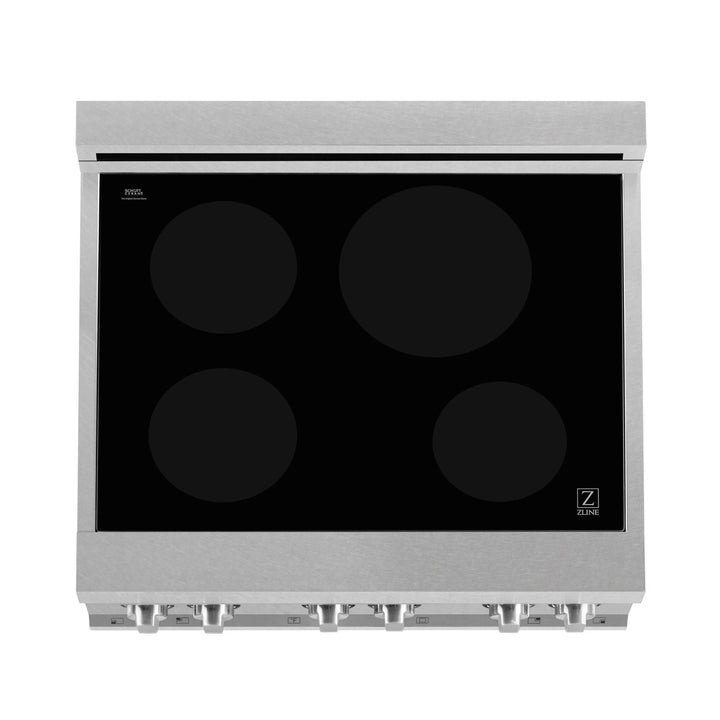 ZLINE 30" 4.0 cu. ft. Induction Range in DuraSnow with a 4 Element Stove and Electric Oven (RAINDS-30)