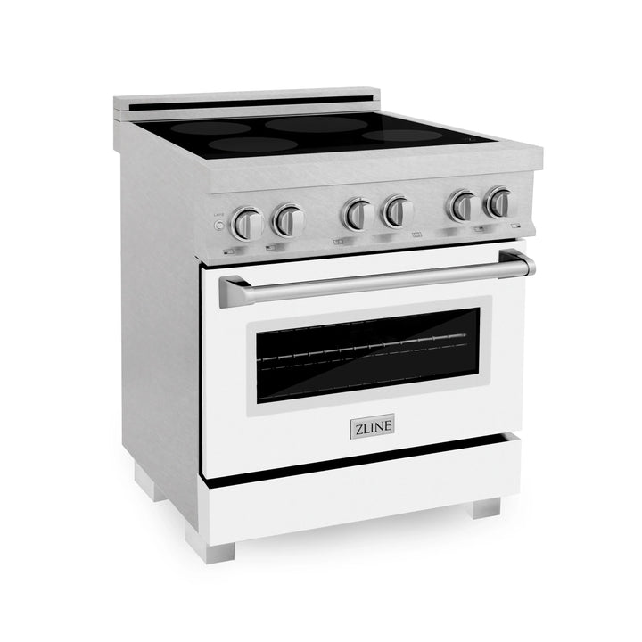 ZLINE 30" 4.0 cu. ft. Induction Range in DuraSnow with a 4 Element Stove and Electric Oven (RAINDS-30)