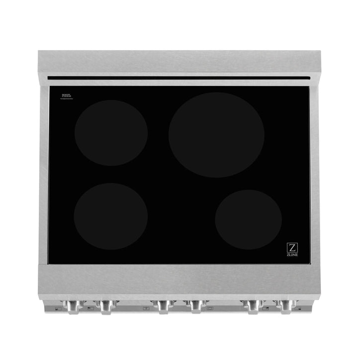 ZLINE 30" 4.0 cu. ft. Induction Range in DuraSnow with a 4 Element Stove and Electric Oven (RAINDS-30)