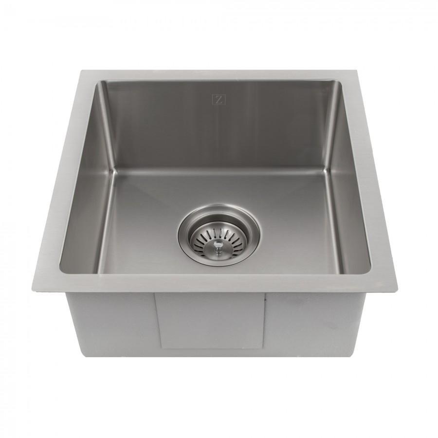 ZLINE Boreal 15 inch Undermount Single Bowl Bar Sink in DuraSnowv Stainless Steel (SUS-15S)