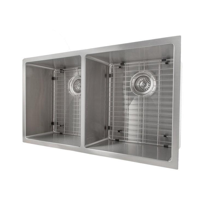 ZLINE Anton 33 Inch Undermount Double Bowl Sink in DuraSnow® Stainless Steel (SR50D-33S)