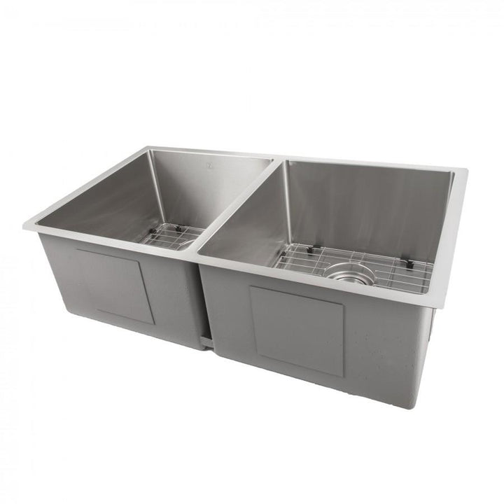 ZLINE Anton 33 Inch Undermount Double Bowl Sink in DuraSnow® Stainless Steel (SR50D-33S)