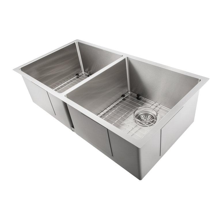 ZLINE Anton 36 Inch Undermount Double Bowl Sink in Stainless Steel (SR50D-36)