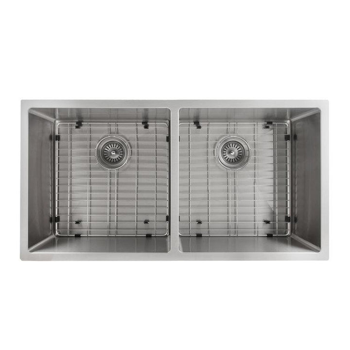 ZLINE Anton 36 Inch Undermount Double Bowl Sink in DuraSnow® Stainless Steel (SR50D-36S)