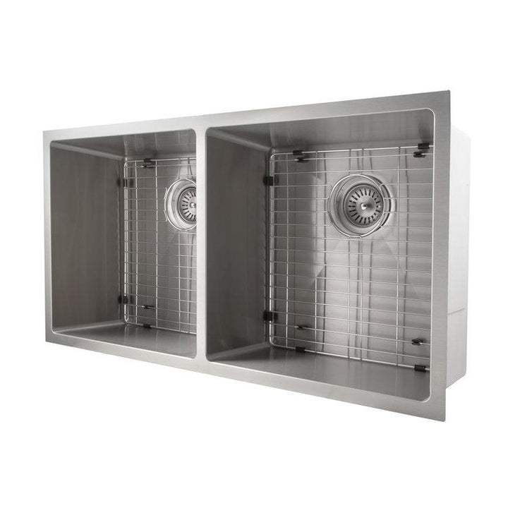 ZLINE Anton 36 Inch Undermount Double Bowl Sink in DuraSnow® Stainless Steel (SR50D-36S)