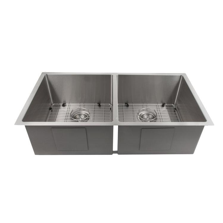 ZLINE Anton 36 Inch Undermount Double Bowl Sink in Stainless Steel (SR50D-36)