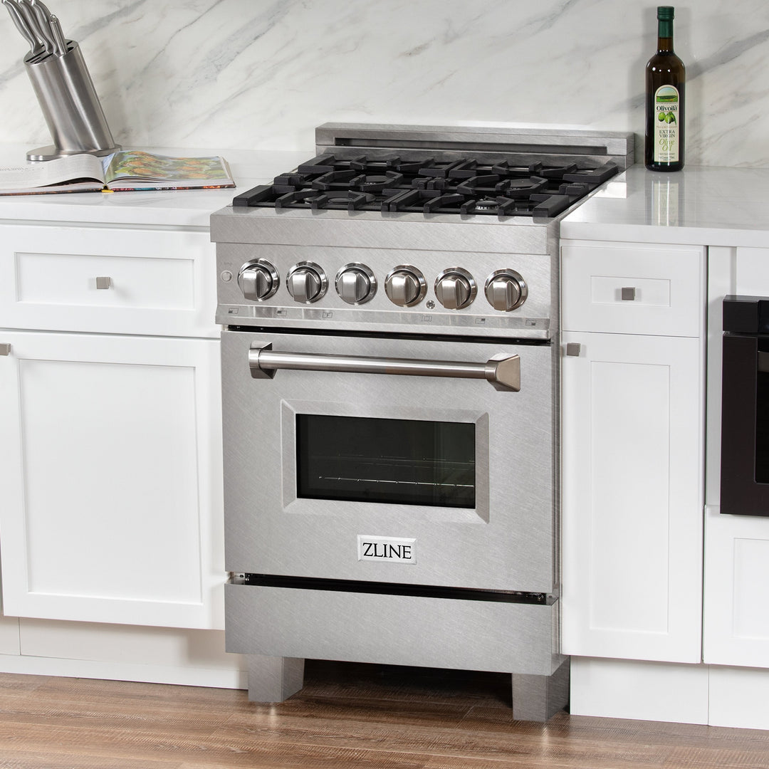 ZLINE 24" 2.8 cu. ft. Range with Gas Stove and Gas Oven in DuraSnow® Stainless Steel (RGS-24)