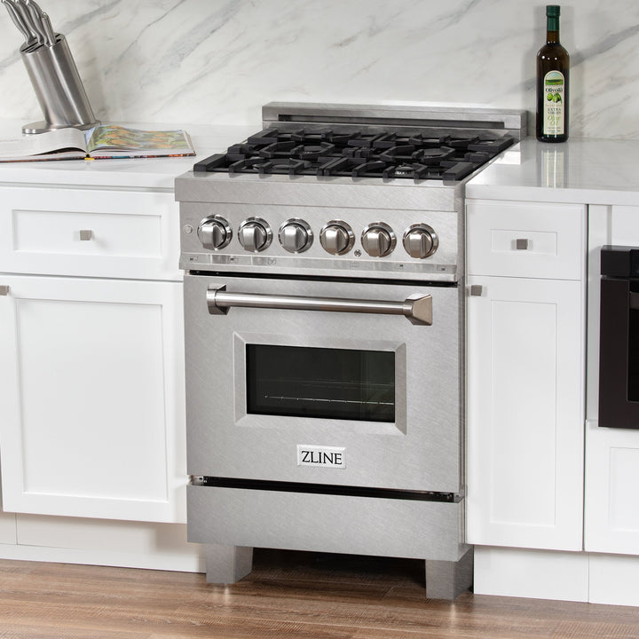 ZLINE 24" 2.8 cu. ft. Range with Gas Stove and Gas Oven in DuraSnow® Stainless Steel (RGS-24)